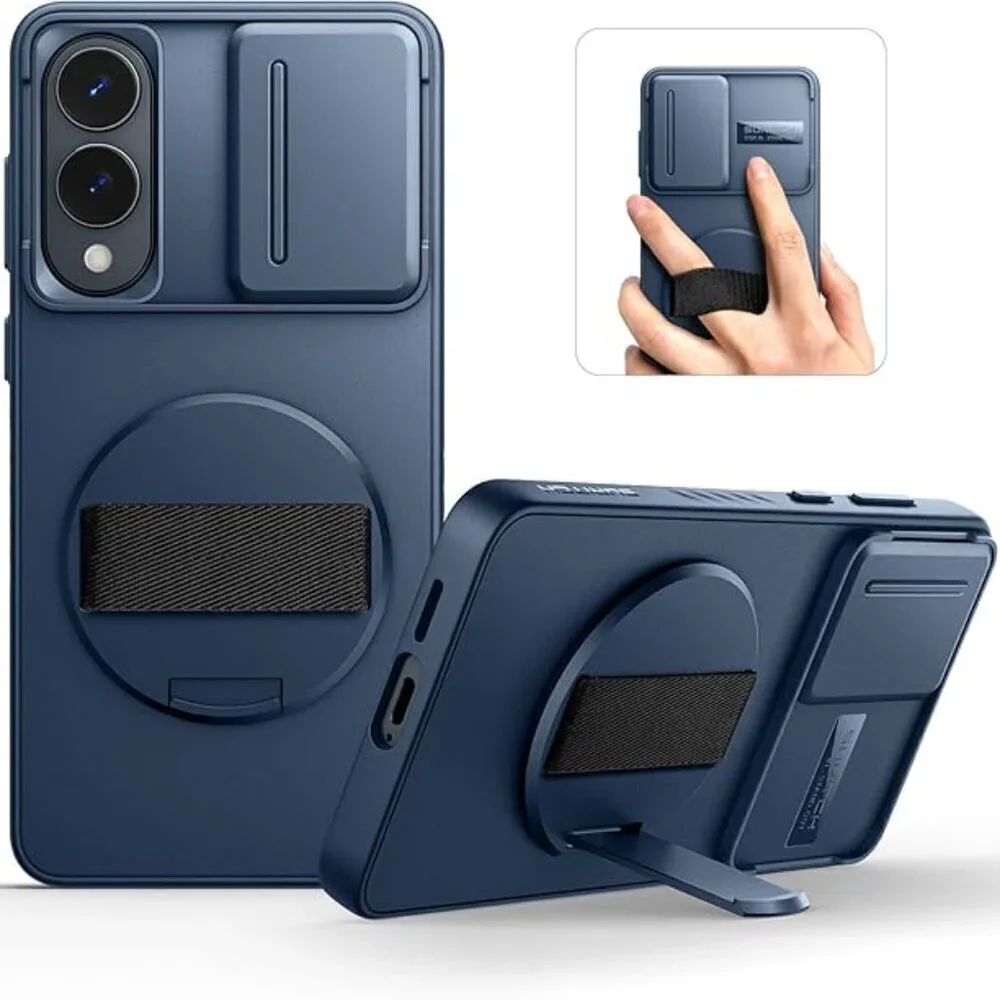 Samsung Galaxy S25 Edge Case with Hand Strap & Kickstand – Dark Blue New in Box